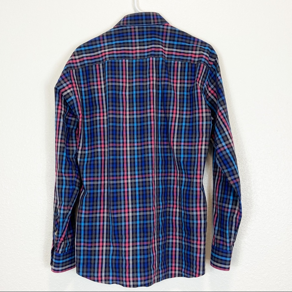 Jared Lang Plaid Button Down Shirt Roll Tab Sleev… - image 2